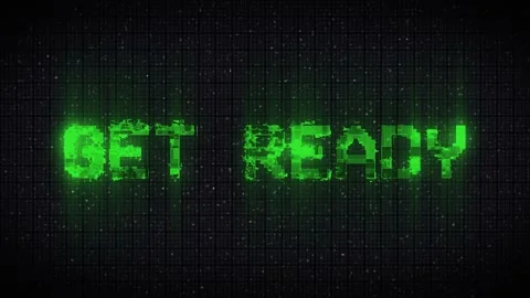 GET READY text with glitch background concept for video games screen.  Stock Footage 233006812