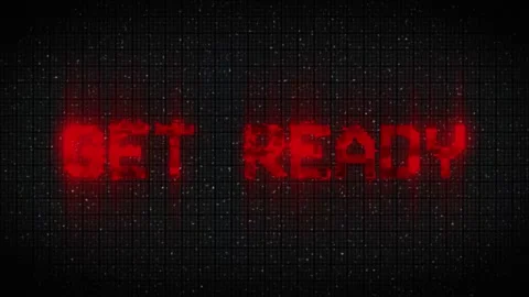 GET READY text with glitch background concept for video games screen.  Stock Footage 233006928