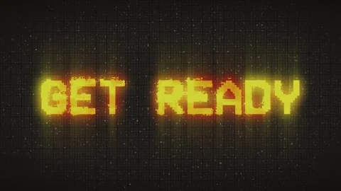 GET READY text with glitch background concept for video games screen.  Stock Footage 233007562