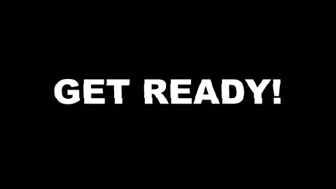 Get ready text glitch motion graphic animation on black background Stock Footage 345555717