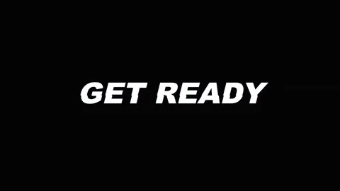 Get ready text minimalist introduction on solid black background Stock Footage 345555754