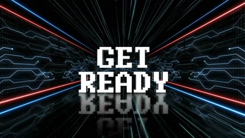GET READY Text in a Tech Room, with Alpha Matte, Loop Stock-Footage 169675005