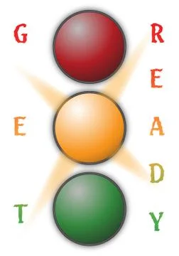 Get Ready Traffic Lights Stock Illustration