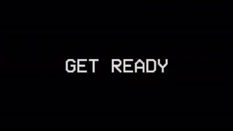 Get ready words on old tv glitch interference screen Stock Footage 111377470