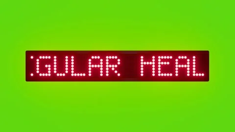 GET REGULAR HEALTH CHECKUPS Scrolling Red Dot Matrix LED Text Animation on Green Stock Footage 317365340