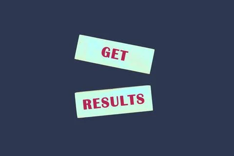 GET RESULTS text written a conceptual phrase on the blocks Stock Illustration