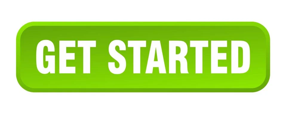 Get started button. get started square 3d push button Stock Illustration