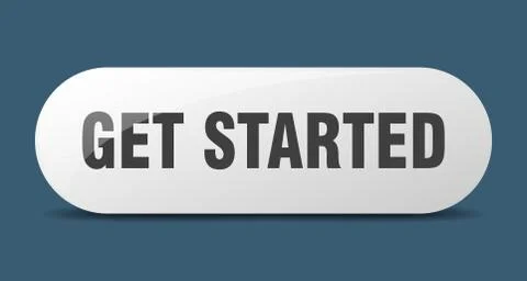 Get started button. get started sign. key. push button. Illustrazione stock