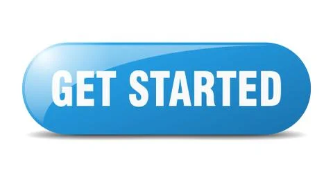 Get started button. get started sign. key. push button. Illustrazione stock