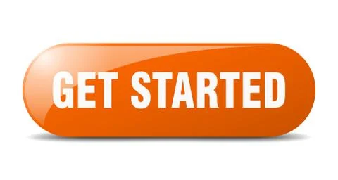 Get started button. get started sign. key. push button. Illustrazione stock
