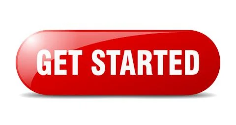 Get started button. get started sign. key. push button. Illustrazione stock