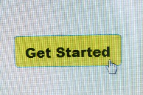 Get started button Stock Photos