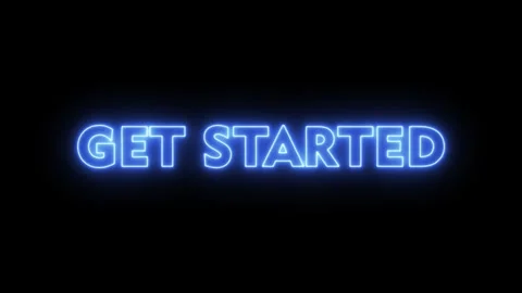 Get Started glowing neon text animation Stock Footage 277014647