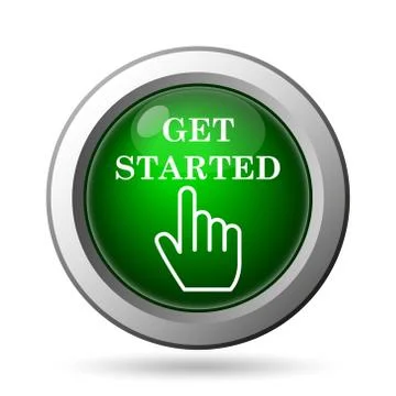 Get started icon. Internet button on white background. Stock Illustration