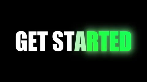 Get Started Neon Green Text Animation Bold Kinetic Typography Black Background 動画素材 337193760