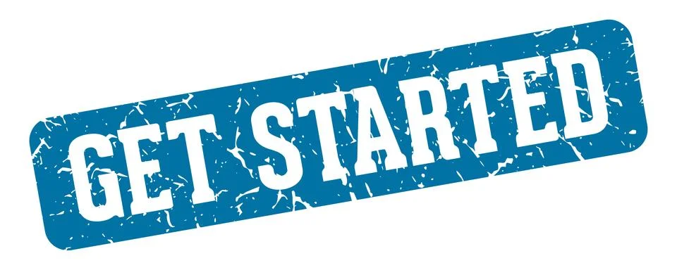 Get started rectangular sign. get started stamp Stock Illustration