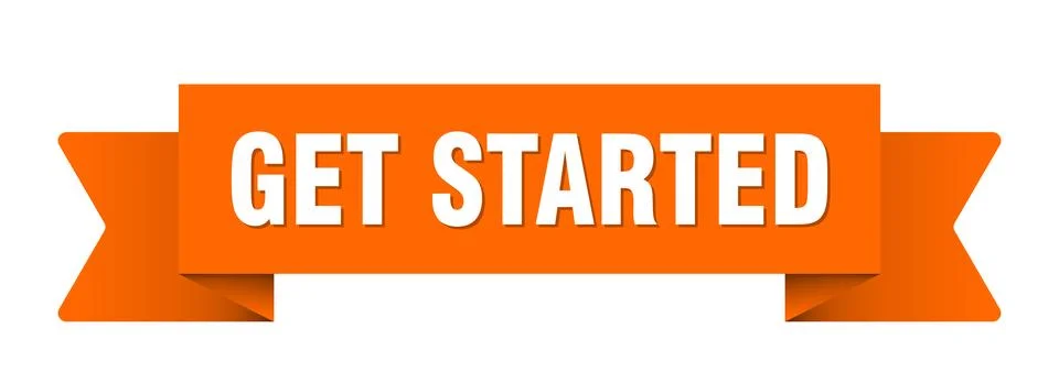 Get started ribbon isolated on transparent background. get started ribbon Stock Illustration