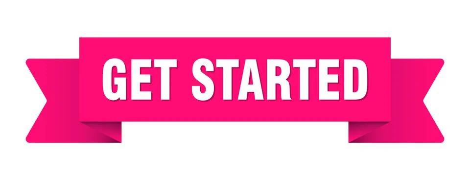 Get started ribbon isolated on transparent background. get started ribbon Stock Illustration