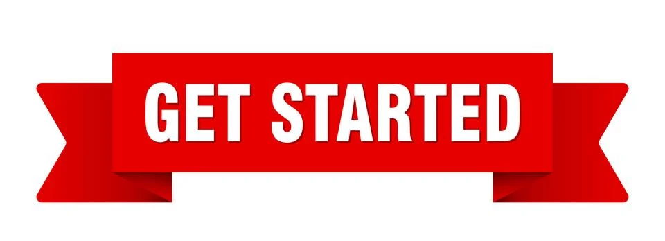 Get started ribbon isolated on transparent background. get started ribbon Stock Illustration