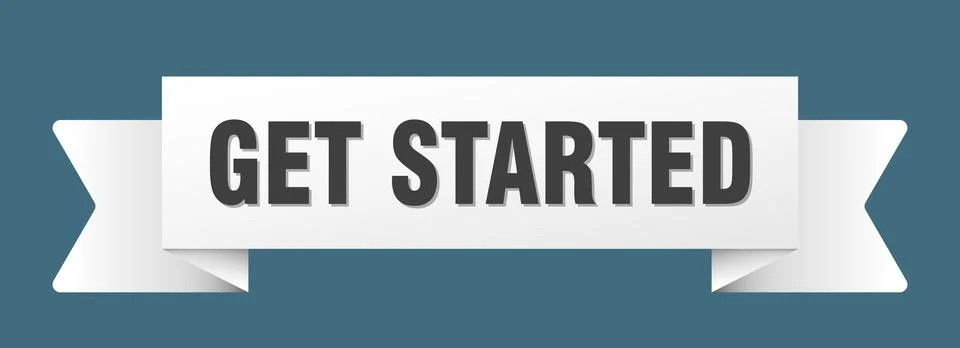 Get started ribbon isolated on transparent background. get started ribbon Stock Illustration