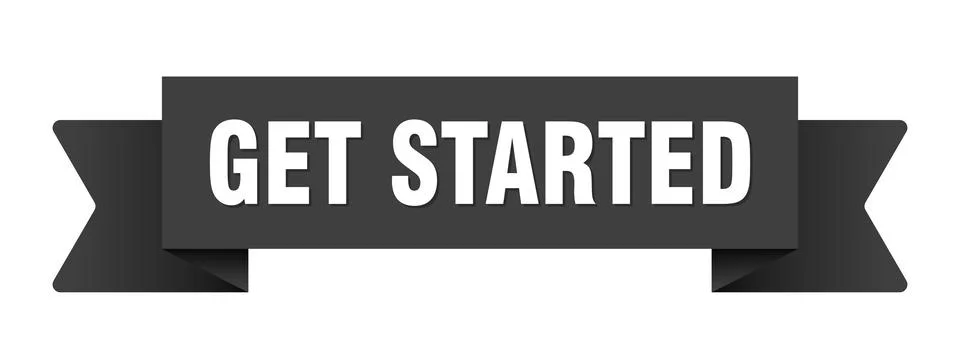 Get started ribbon isolated on transparent background. get started ribbon Stock Illustration