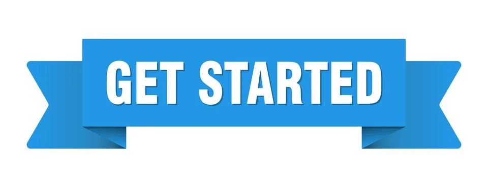 Get started ribbon isolated on transparent background. get started ribbon Stock Illustration