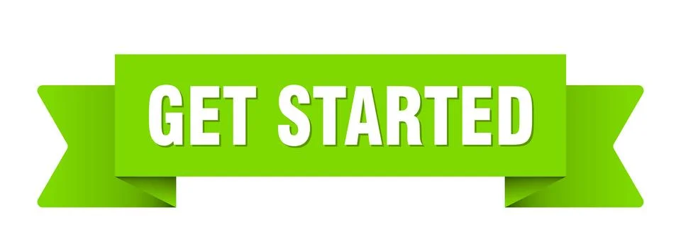 Get started ribbon isolated on transparent background. get started ribbon Stock Illustration