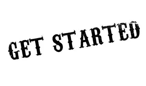 Get Started rubber stamp Stock Illustration