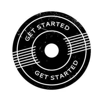 Get Started rubber stamp Stock Illustration