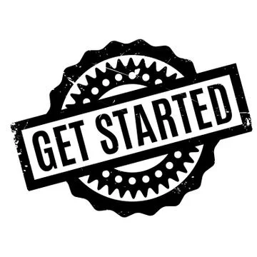 Get Started rubber stamp Stock Illustration