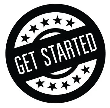 Get started rubber stamp Stock Illustration
