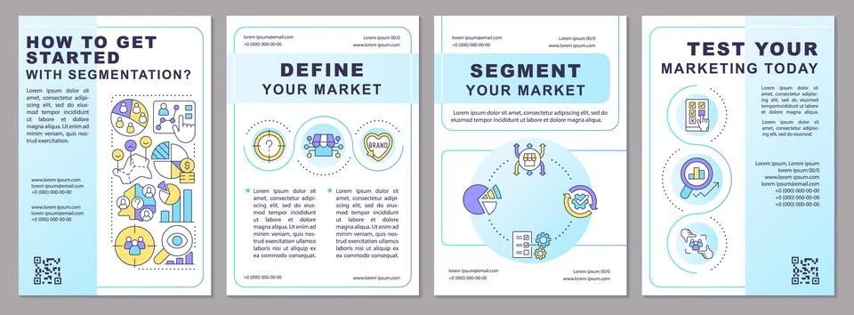 Get started with segmentation blue brochure template Stock Illustration