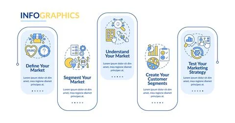 Get started with segmentation blue rectangle infographic template Stock Illustration