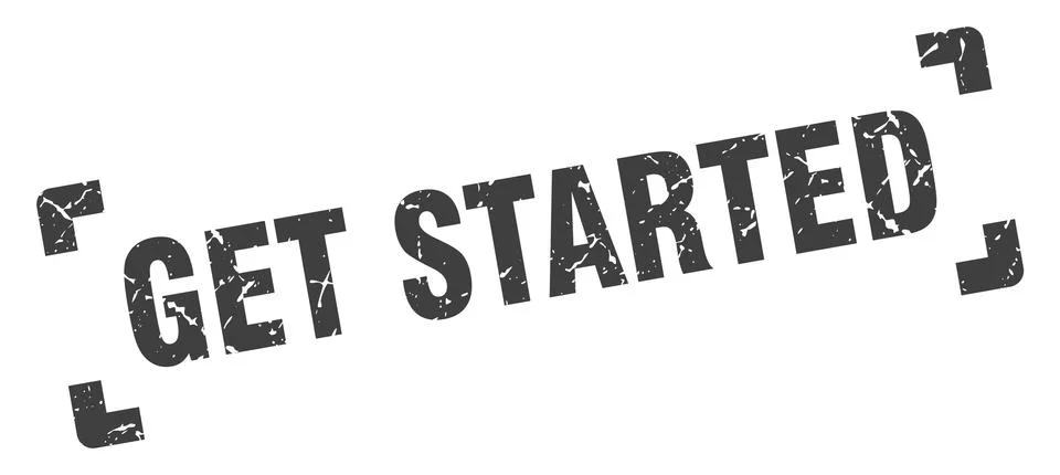 Get started stamp. get started square grunge sign. get started Stock Illustration