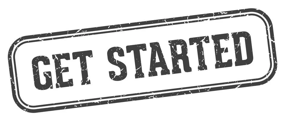 Get started stamp. get started rectangular stamp on white background Stock Illustration