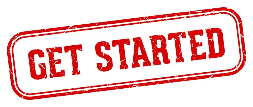 Get started stamp. get started rectangular stamp on white background Stock Illustration