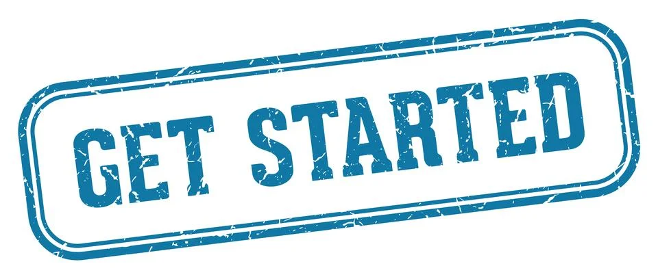 Get started stamp. get started rectangular stamp on white background Stock Illustration