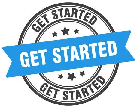 Get started stamp. get started label on transparent background. round sign Stock Illustration