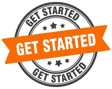 Get started stamp. get started label on transparent background. round sign Stock Illustration