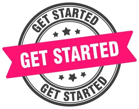 Get started stamp. get started label on transparent background. round sign Stock Illustration