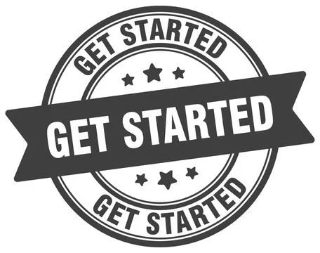 Get started stamp. get started label on transparent background. round sign Stock Illustration