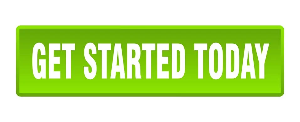 Get started today button. get started today square green push button Illustrazione stock