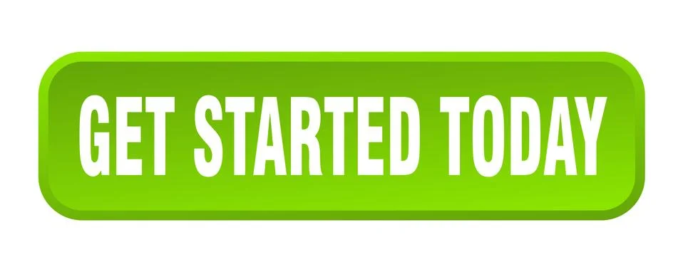Get started today button. get started today square 3d push button Illustrazione stock