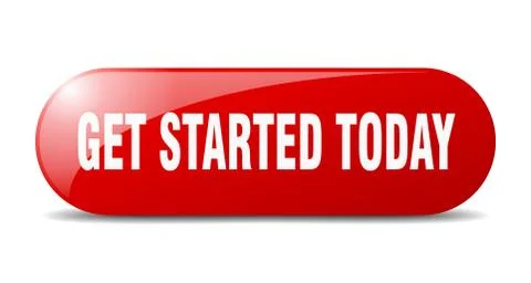 Get started today button. get started today sign. key. push button. Illustrazione stock