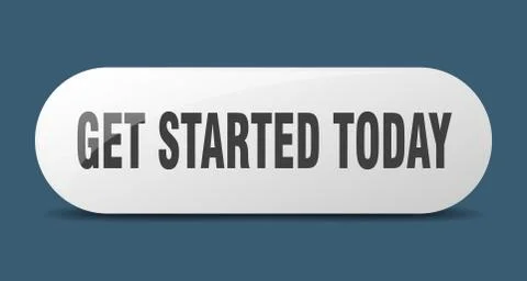 Get started today button. get started today sign. key. push button. Illustrazione stock