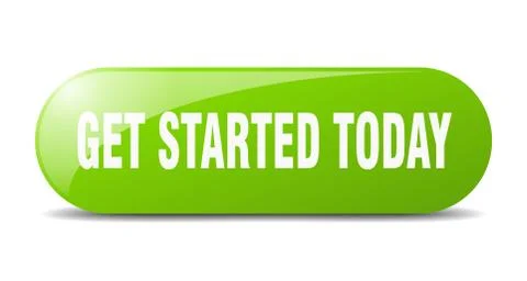Get started today button. get started today sign. key. push button. Illustrazione stock