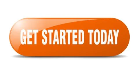 Get started today button. get started today sign. key. push button. Illustrazione stock
