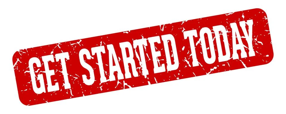 Get started today rectangular sign. get started today stamp Stock Illustration