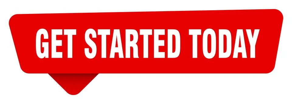 Get started today red sticker isolated on transpatent background. get start.. Stock Illustration