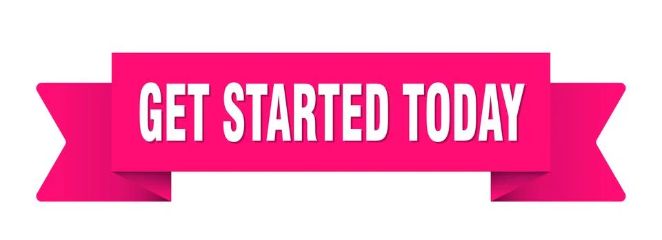Get started today ribbon isolated on transparent background. get started to.. Stock Illustration